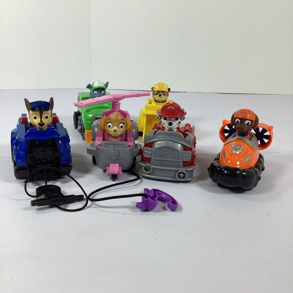 Paw Patrol Vehicle Action Toy Lot Set Of 6 - Picture 1 of 8